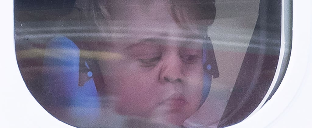 Prince George's Face Against Plane Window in Canada Pictures