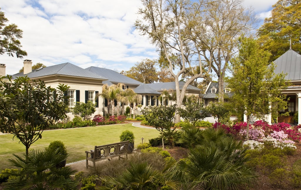 To get into Paula's secluded estate, visitors must pass through a secured gated entrance.