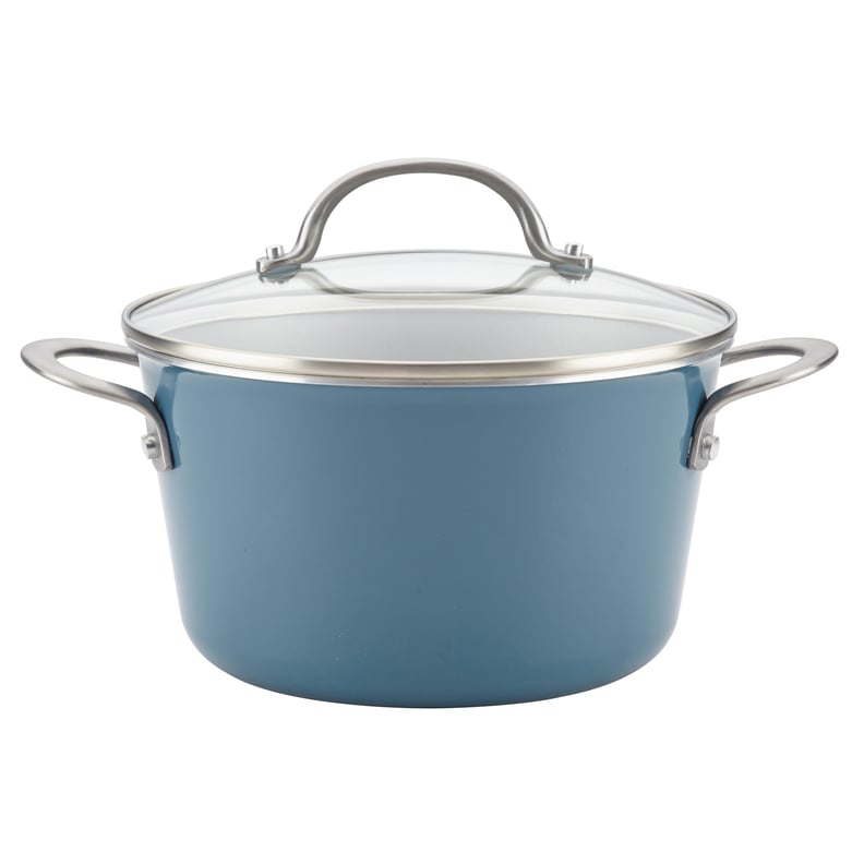 Ayesha Curry Porcelain Enamel Nonstick Covered Saucepot