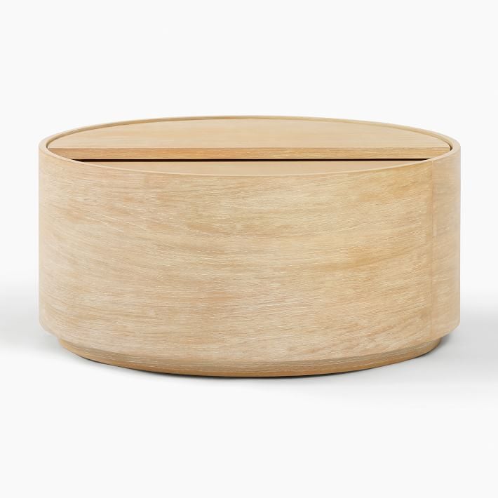 Volume Cool Walnut Round Storage Coffee Table