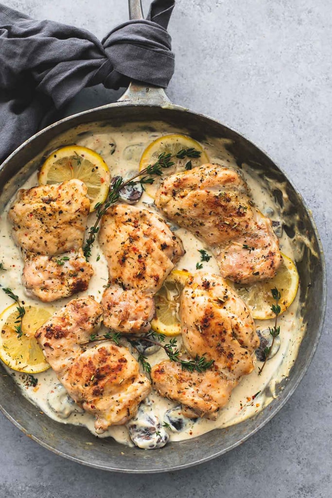 Creamy Lemon and Thyme Chicken With Mushrooms | Fall Chicken Recipes ...