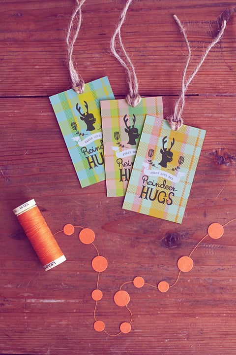 Peace, Love, and Reindeer Hugs Gift Tags