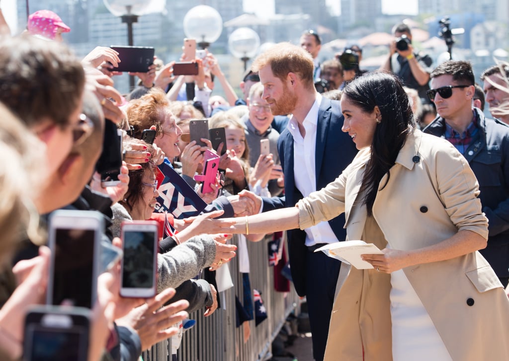 Meghan Markle Getting Bouquet of Flowers in Australia 2018