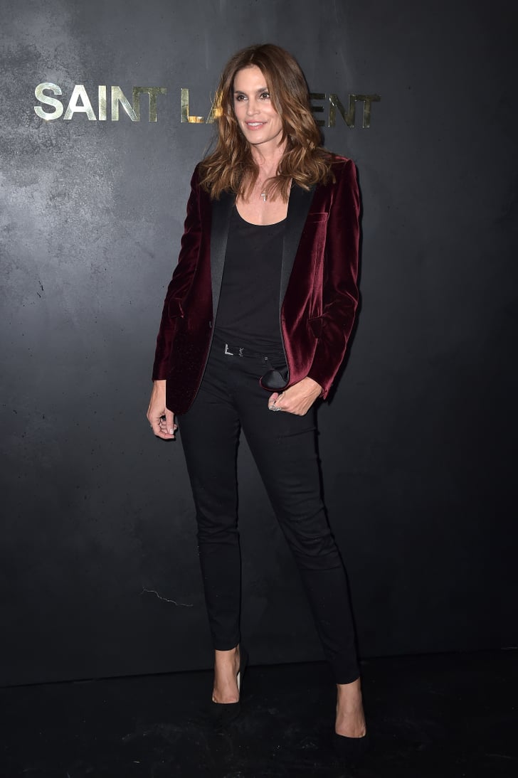 Cindy Crawford at the Saint Laurent Paris Fashion Week Show