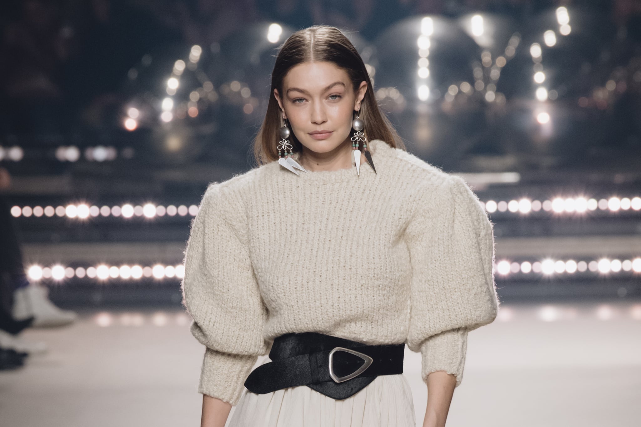 PARIS, FRANCE - FEBRUARY 27: (EDITORIAL USE ONLY) Gigi Hadid walks the runway during the Isabel Marant show as part of Paris Fashion Week Womenswear Fall/Winter 2020/2021 on February 27, 2020 in Paris, France. (Photo by Kristy Sparow/Getty Images)
