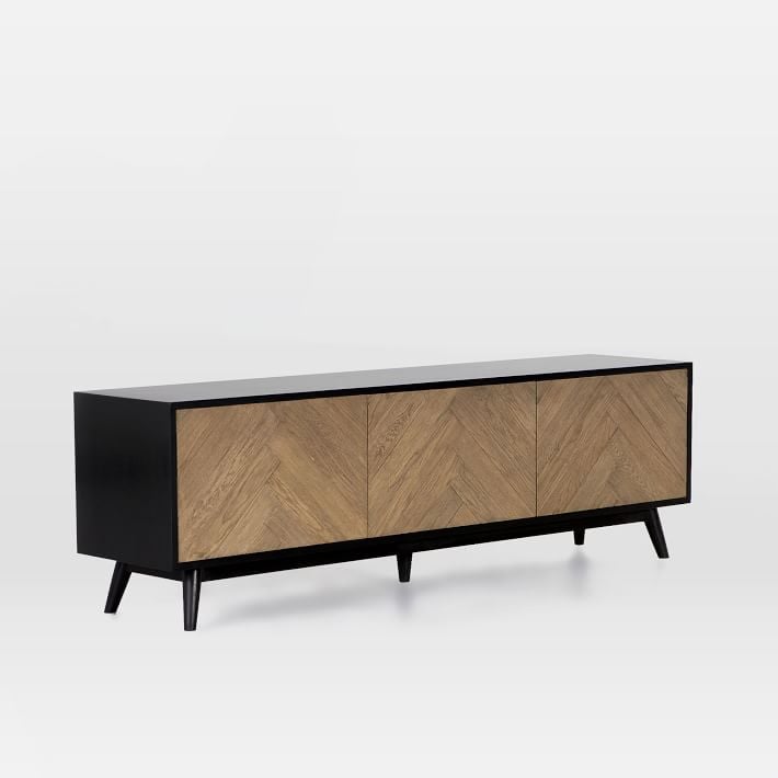 Chevron Oak Media Console