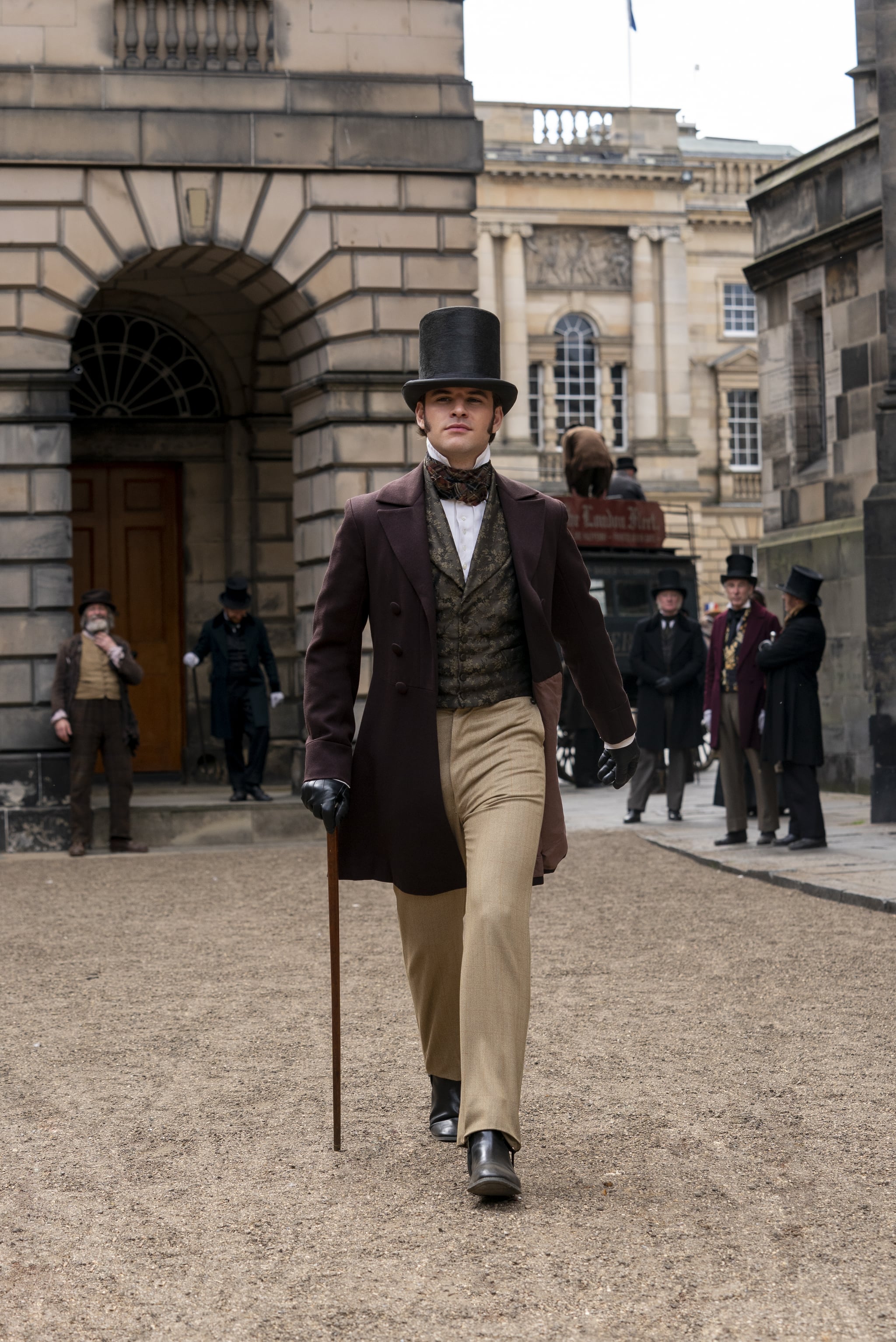 Belgravia, a brand new six-part series from Carnival Films coming to ITV and EPIX in 2020, tells Julian Fellowes intriguing tale of London society in the 19th Century.PICTURED: Jack Bardoe as Charles PopePhotographer Colin Hutton. The award-winning creative team behind Downton Abbey reunites with Fellowes, who has adapted from his bestselling novel of the same name for television screens, joined by a stellar ensemble cast including Tamsin Grieg, Philip Glenister, Harriet Walter, Tom Wilkinson and Alice Eve. Filming completed earlier this year at a range of stunning Victorian locations in London and the home counties, Edinburgh, Bath and Northumberland.  Belgravia is a story of secrets and dishonour amongst the upper echelon of London society in the 19th Century. When the Trenchards accept an invitation to the now legendary ball hosted by the Duchess of Richmond on the fateful eve of the Battle of Waterloo, it sets in motion a series of events that will have consequences for decades to come as secrets unravel behind the porticoed doors of Londons grandest postcode.  Carnival Films Gareth Neame is executive producer alongside Nigel Marchant, Liz Trubridge and Fellowes. John Alexander (Sense & Sensibility, Trust Me) directed the limited series with Colin Wratten (Killing Eve) producing.