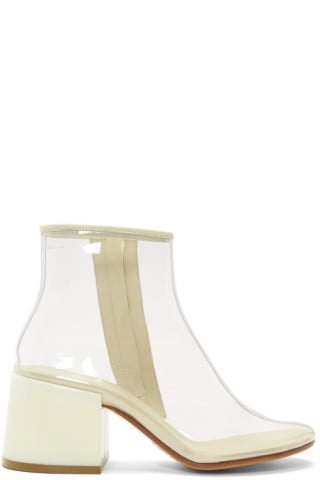 MM6 Maison Margiela Ssense Exclusive Transparent PVC Flare Heel Boots