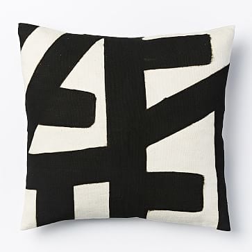 Hand-painted geometric pillow cover