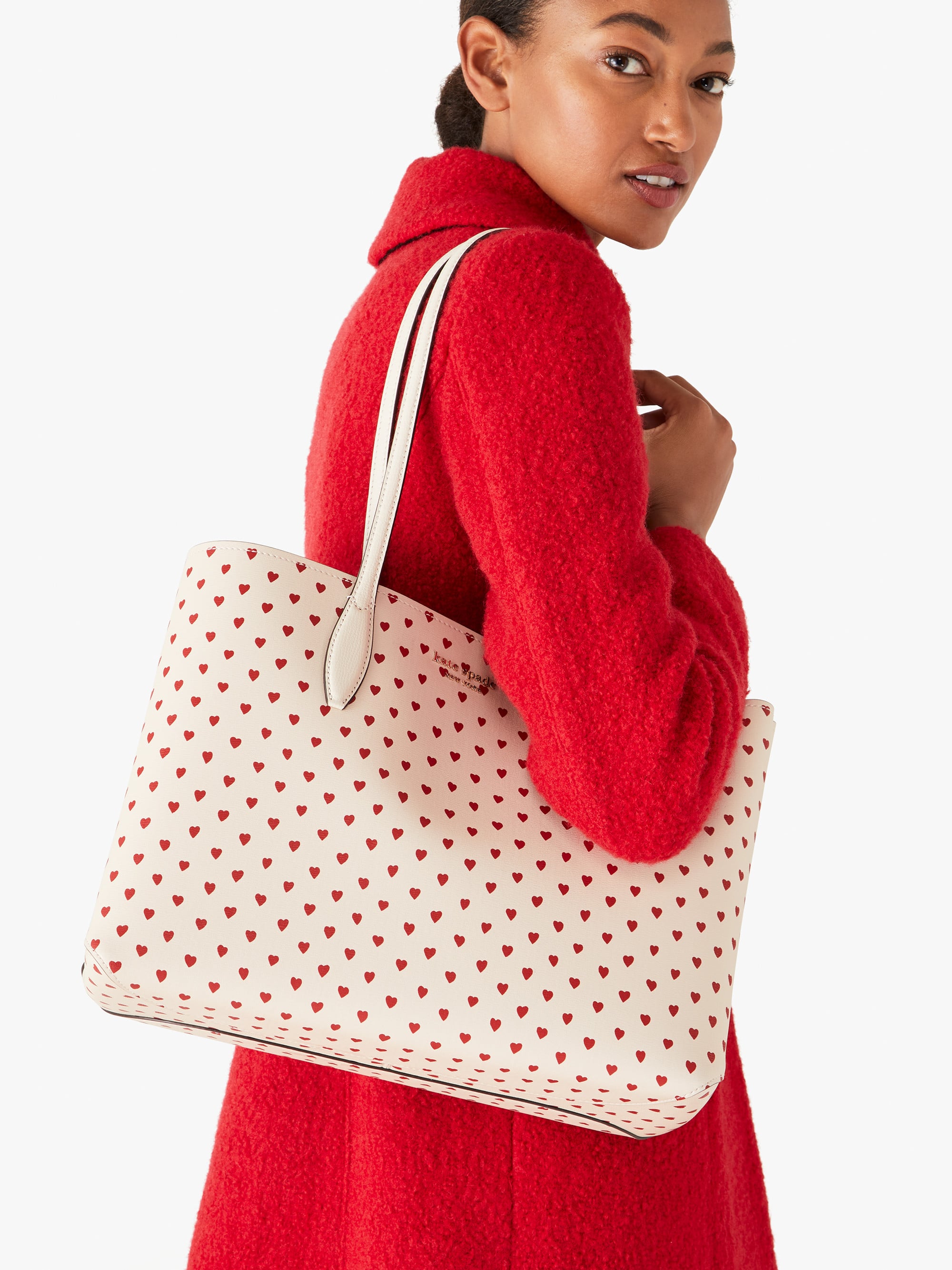 Handbags for Women Valentines Day Heart Dots Decoration Tote Shoulder Bag Satchel for Ladies Girls 