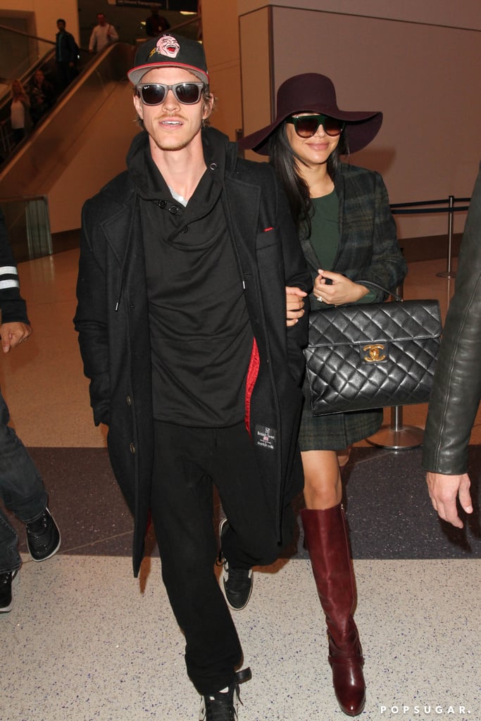 Pregnant Naya Rivera and her husband, Ryan Dorsey, were spotted at LAX on Monday.