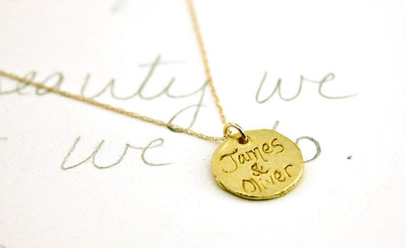 recycled 22K gold pendant necklace