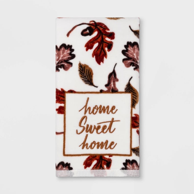 Harvest Home Sweet Home Leaves Print Hand Towel
