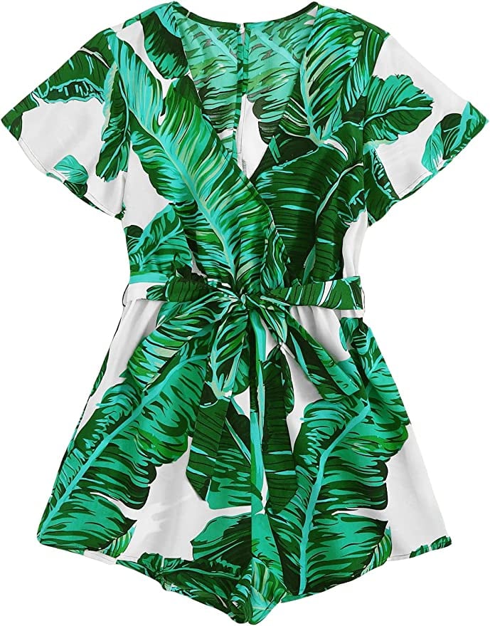 A Tropical-Print Romper