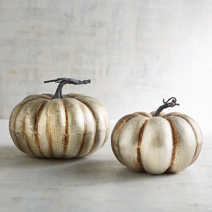 Pier 1 Imports Aged Silver Pumpkins