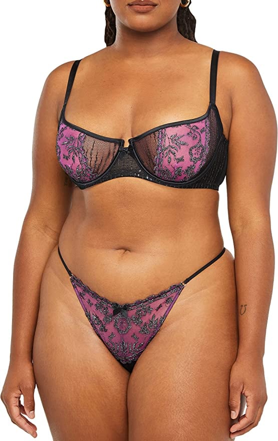 A Bralette Set: Savage x Fenty Going Platinum Mesh Cheeky Panty