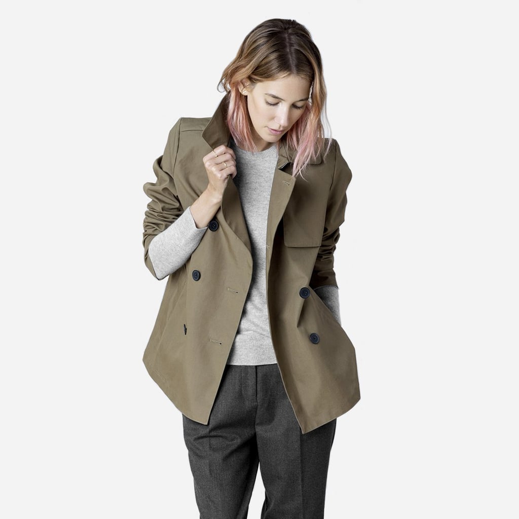 Transitional, rainy weather is just a reality come April. The silver lining: a great trench, like Everlane's swing coat ($138), can upgrade any outfit. 
— HM