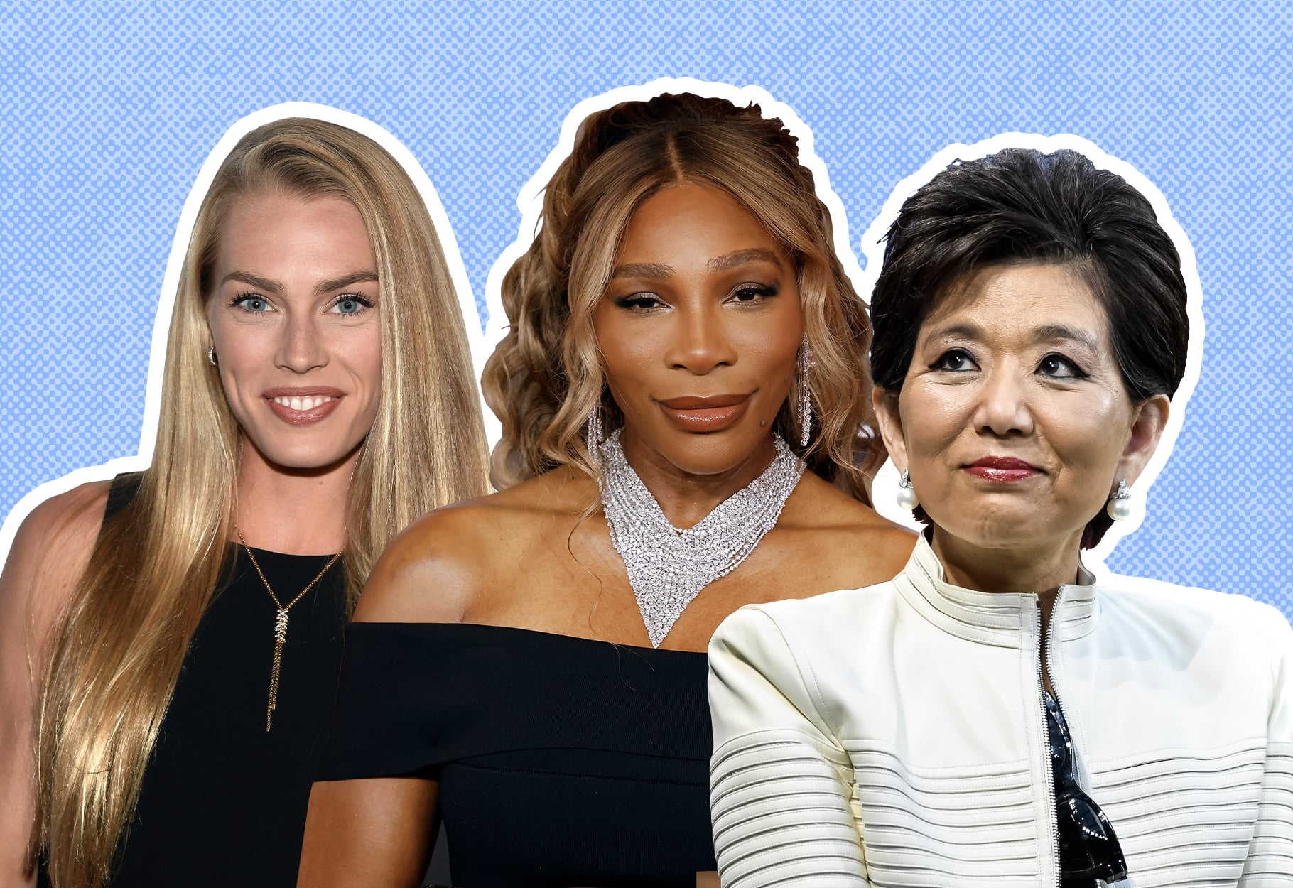 Colleen Quigley, Serena Williams, and Michele Kang.