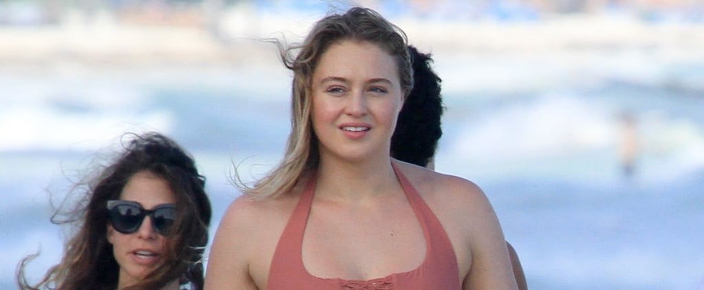 Iskra Lawrence Orange Aerie One-Piece Swimsuit