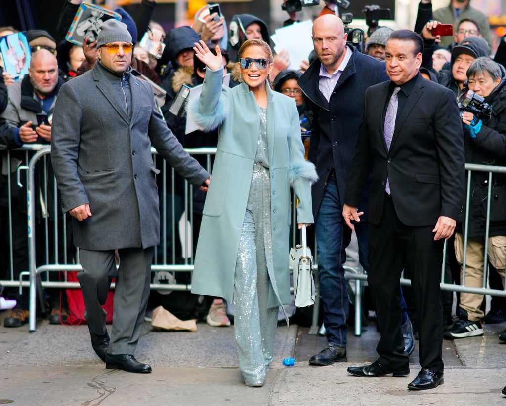 Jennifer Lopez's Blue Sparkly Jumpsuit 2018