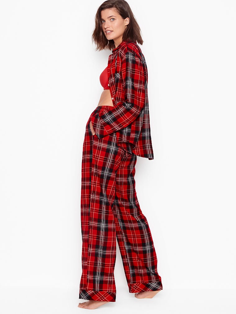 Victoria's Secret Shimmer Flannel Long PJ Set