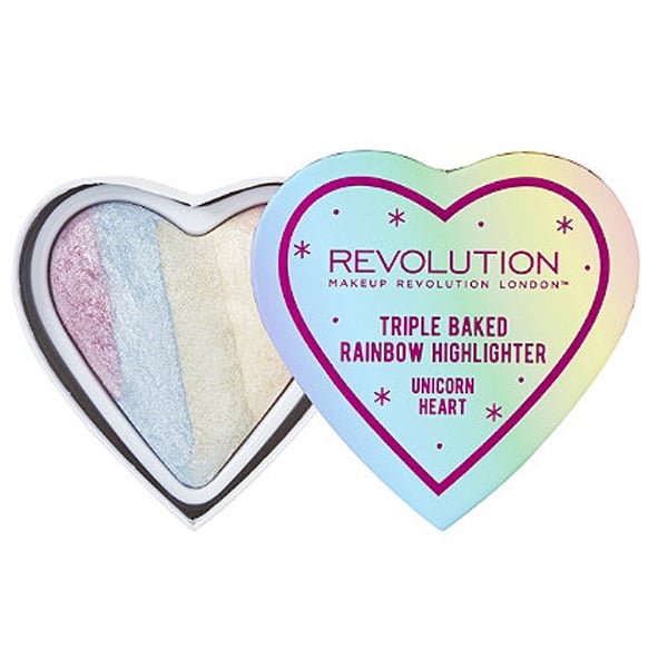 Makeup Revolution Triple Baked Rainbow Highlighter in Unicorn Heart