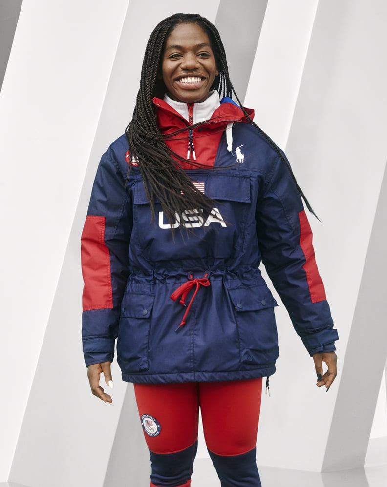 Team USA Winter Opening Ceremony Outfit on Maame Biney, Olympic Short Track Speed Skating