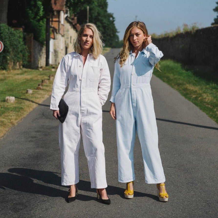 topshop contrast denim boiler suit