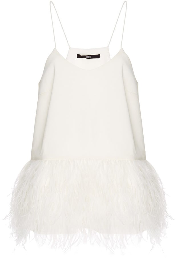 Tibi Stretch Faille Tank with Feathered Hem ($425)