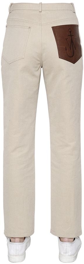 J.W.Anderson Cotton Denim Jeans With Leather Logo Patch