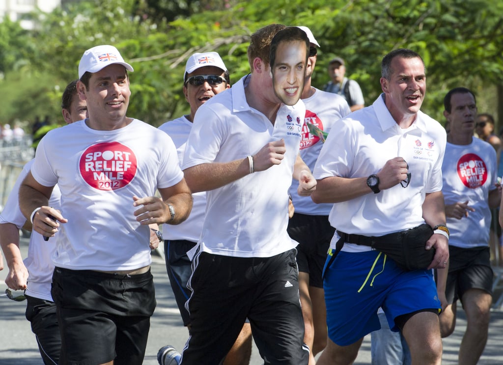 While running a Sport Relief mile in Brazil in March 2012, Harry finished in a Prince William mask given to him by a member of the crowd.