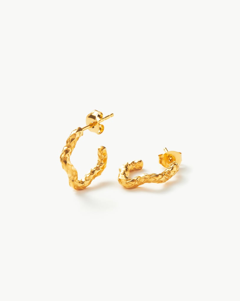 Fashion Christmas Gift Ideas: Missoma Serpent Textured Squiggle Medium Hoop Earrings