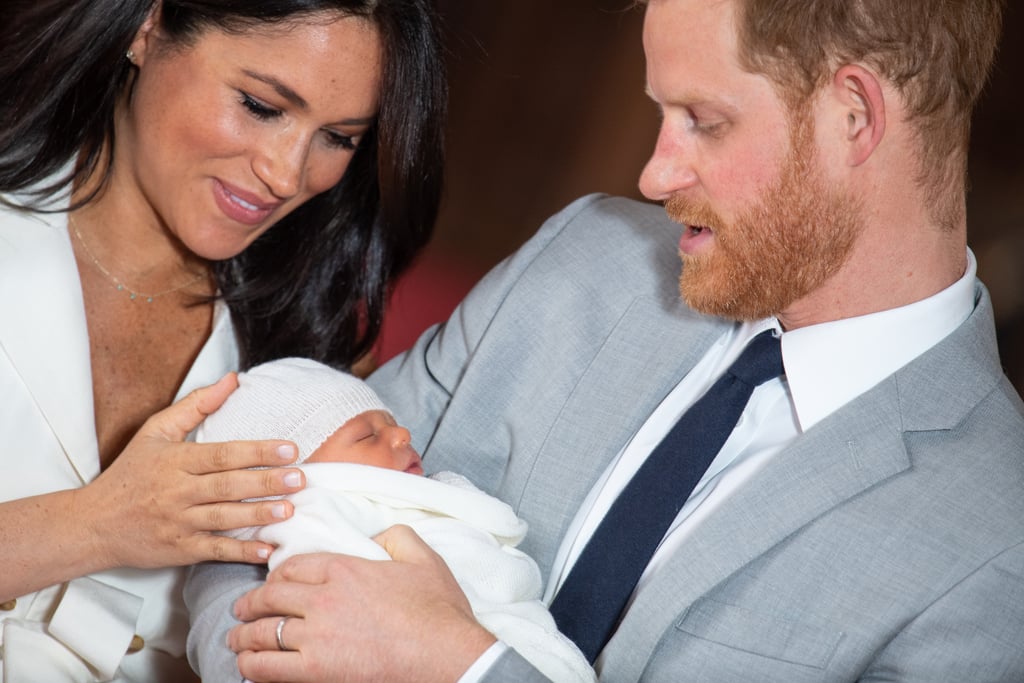 Meghan Markle Wearing Her Gold and Turquoise Jennifer Meyer Necklace For the Baby Portraits