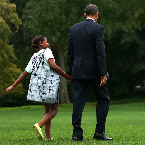 President Obama And Sasha Obama Holding Hands Popsugar Love And Sex