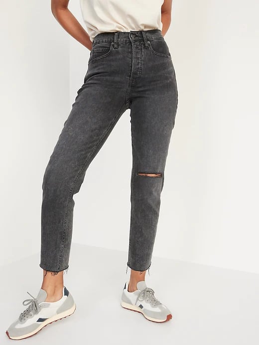 Old Navy Extra High-Waisted Ripped Cut-Off Wide-Leg Jeans for