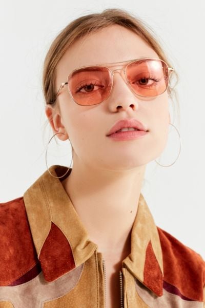 Far Out Translucent Metal Aviator Sunglasses