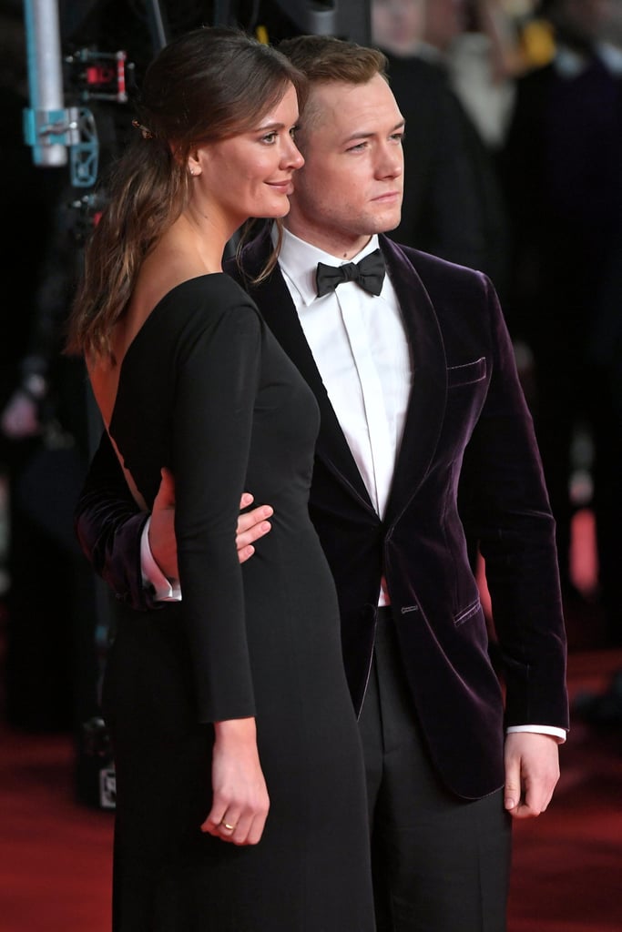 Emily Thomas and Taron Egerton at the 2020 BAFTAs