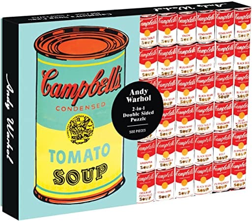 Galison Andy Warhol Soup Can 2-Sided 500 Piece Puzzle