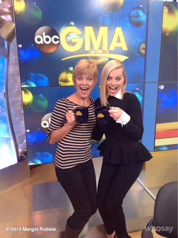 Margot Robbie and her mom showed off their new GMA coffee mugs while on the set.
Source: Margot Robbie on WhoSay