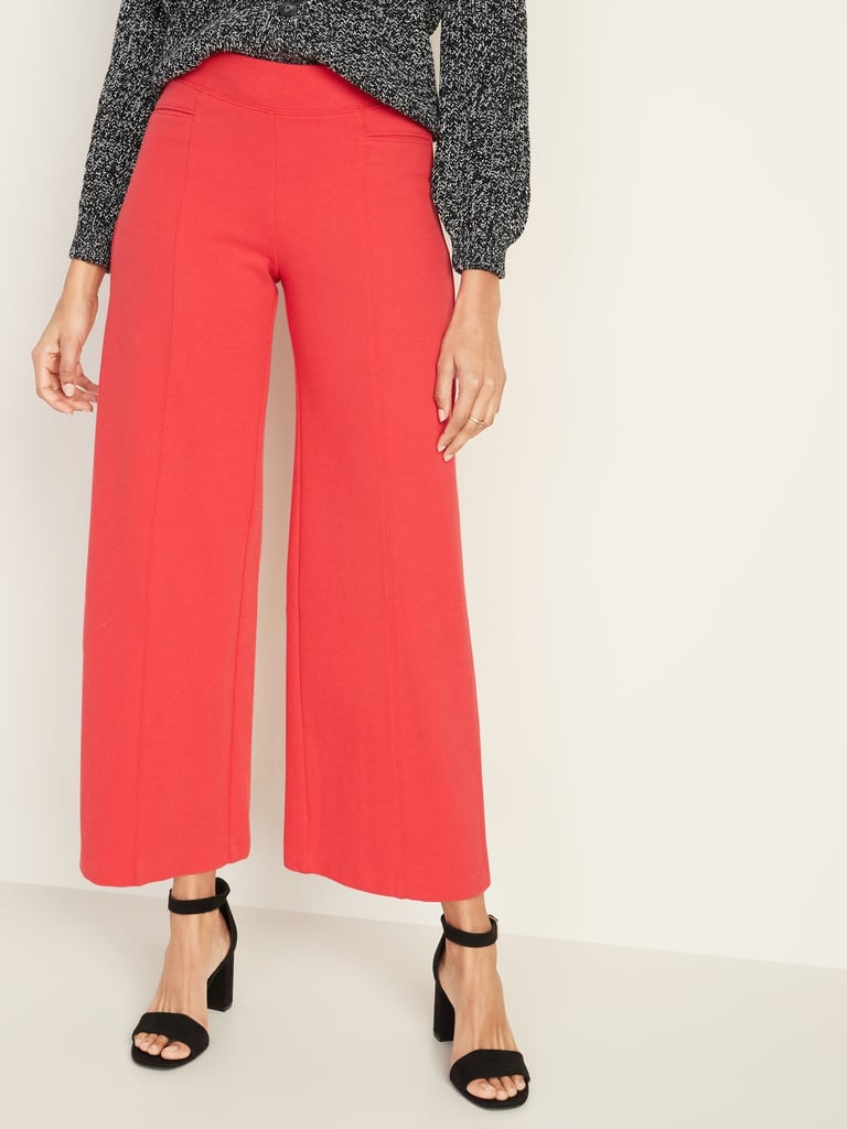 High-Waisted Wide-Leg Ponte-Knit Pants