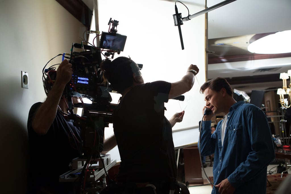 DiCaprio in character as Jordan Belfort.