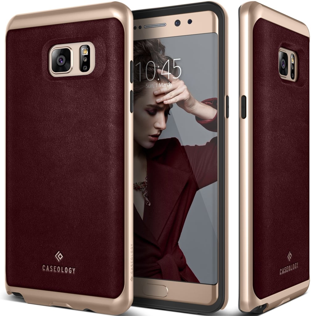 Caseology Envoy Series, Premium PU Leather Cover — Leather Cherry Oak ($19)