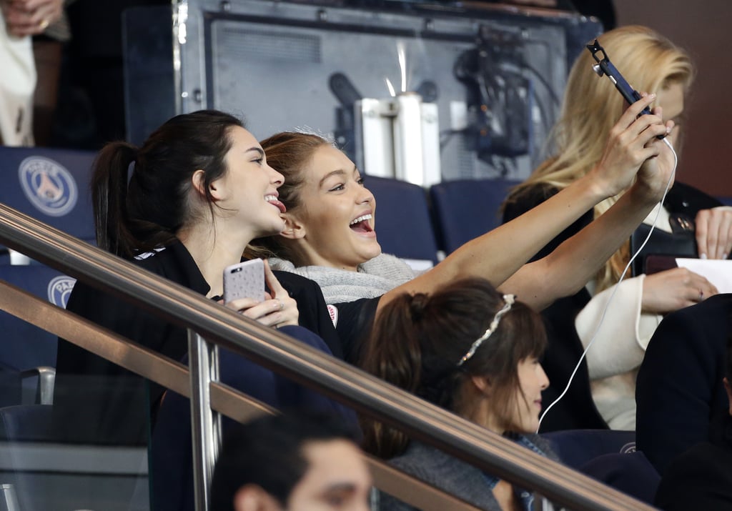 Gigi Hadid and Kendall Jenner Take Selfies at a Soccer Game