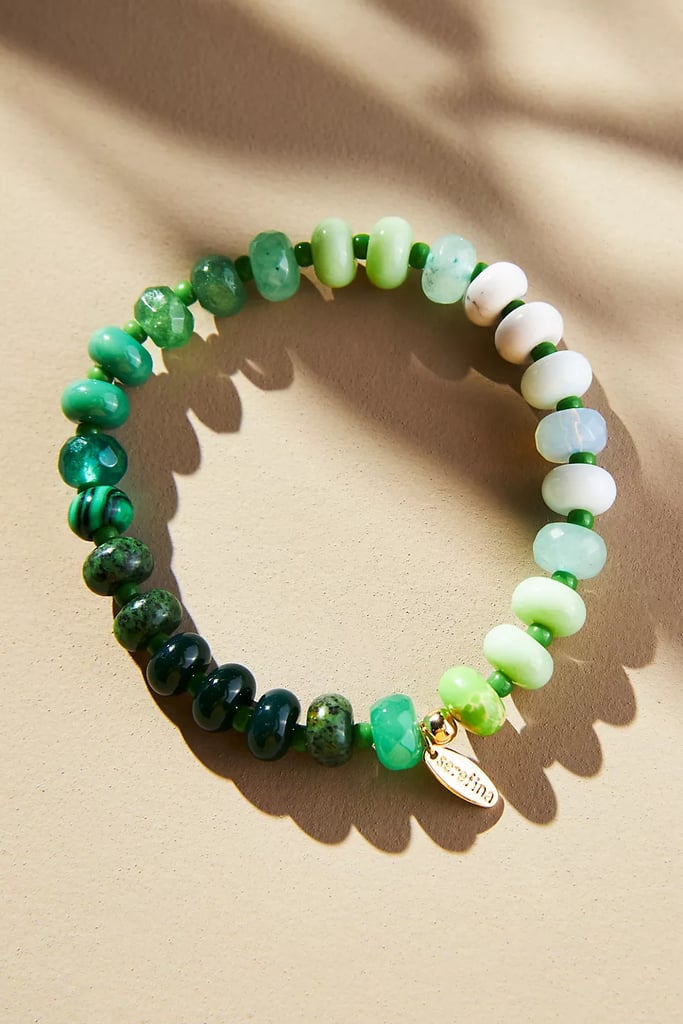 An Ombré Gradient Bracelet: Multi-Color Semi-Precious Beaded Stretch Bracelet