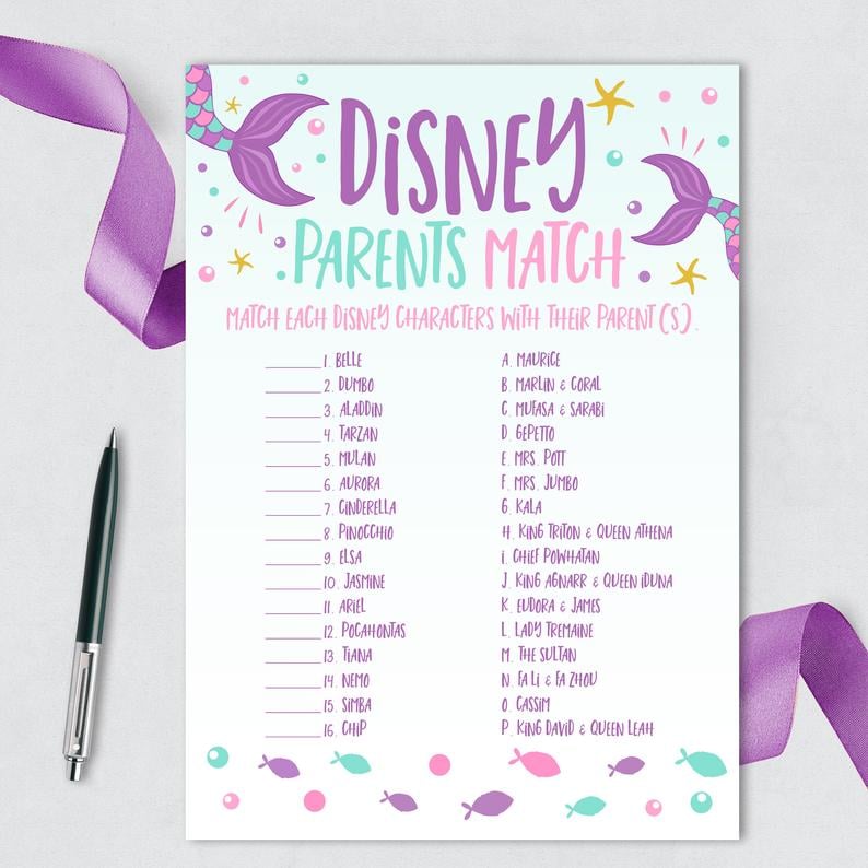 Disney Matching Game Printable