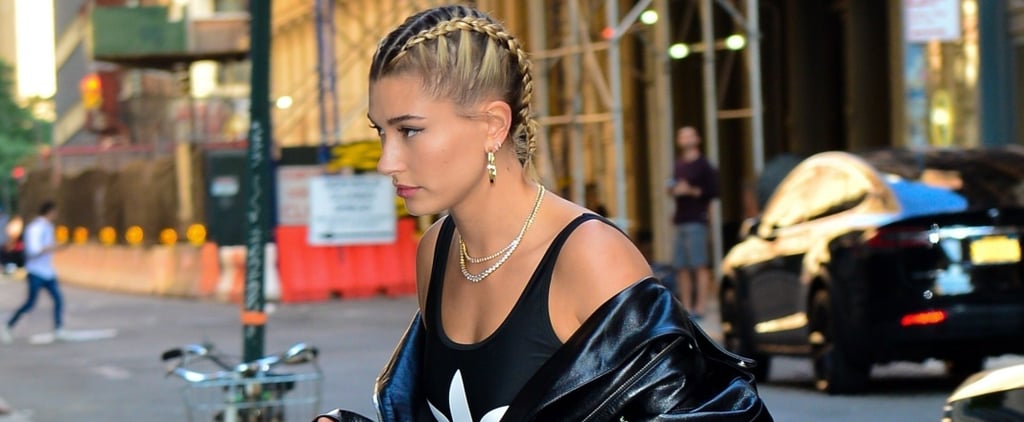 Hailey Baldwin in Leather Jacket With Justin Bieber in NYC