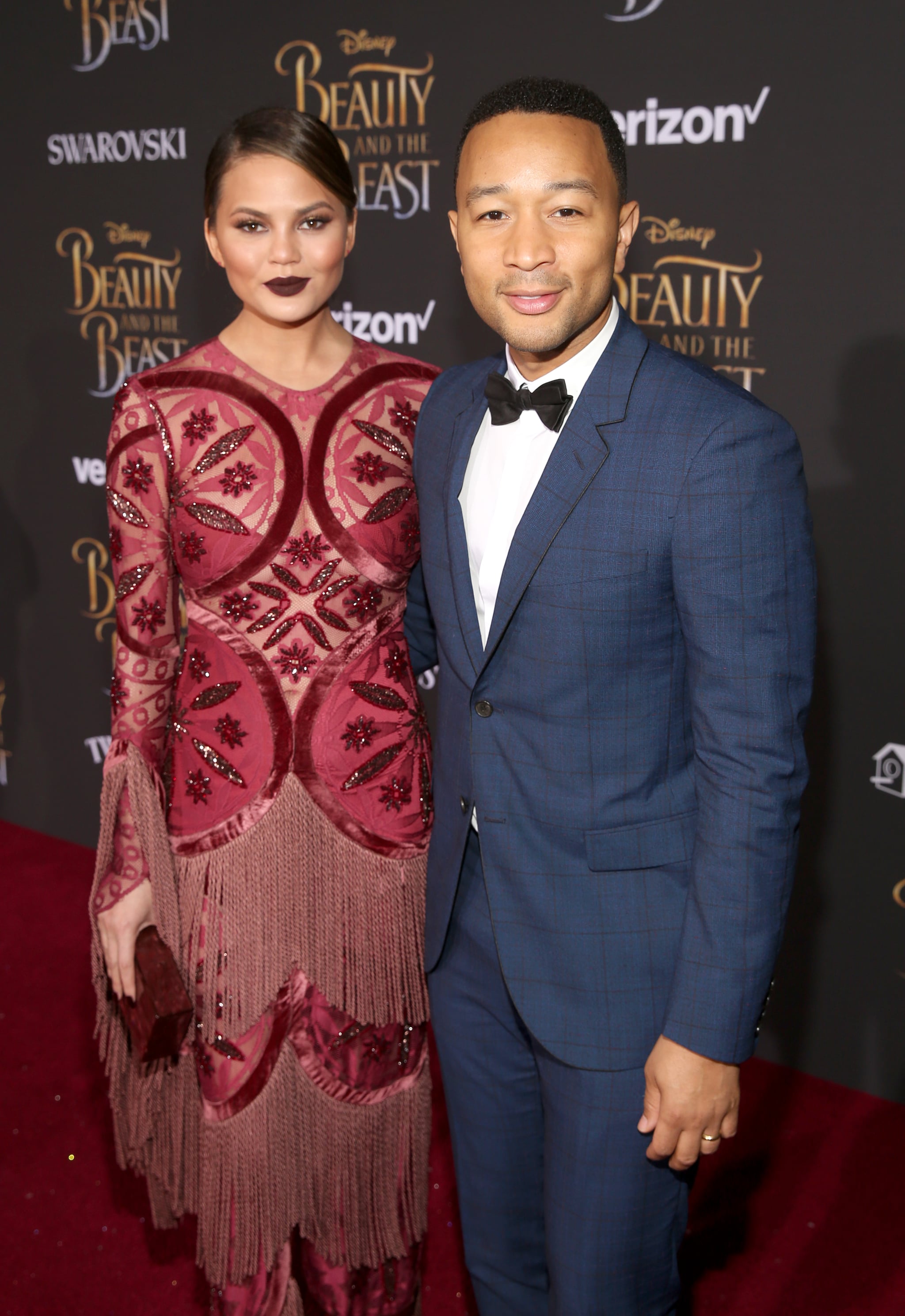 John Legend And Chrissy Teigen Beauty And The Beast Premiere Popsugar Celebrity