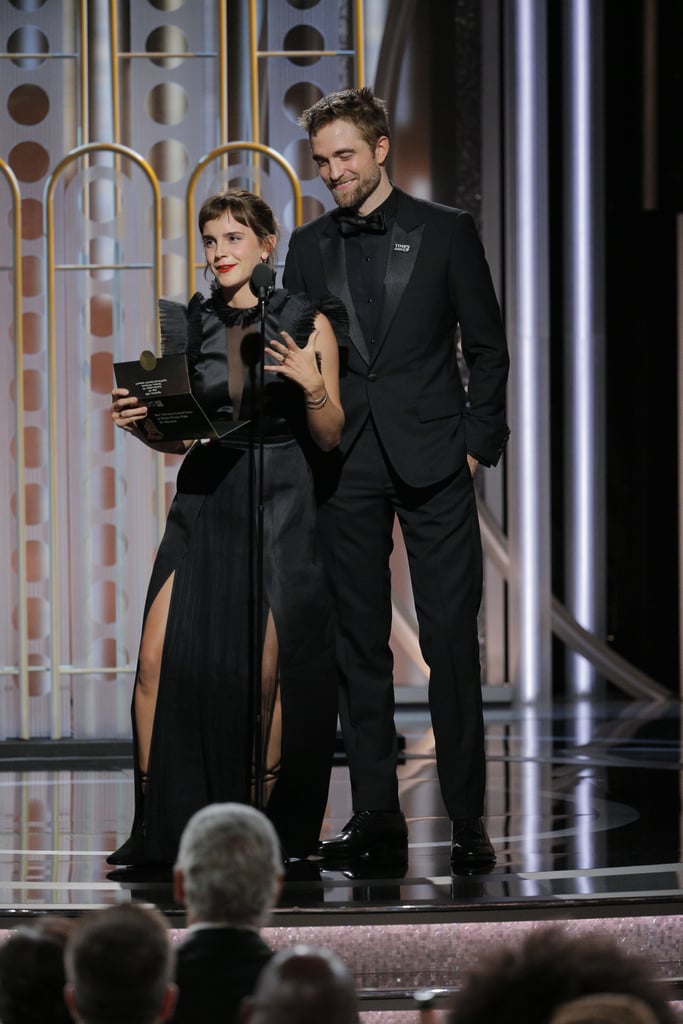 Emma Watson and Robert Pattinson at Golden Globes 2018