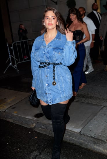 jean jacket dress and boots