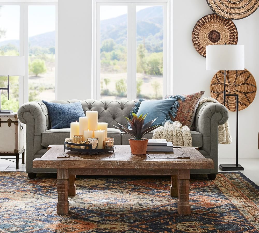 An Everyday Sofa: Chesterfield Upholstered Sofa